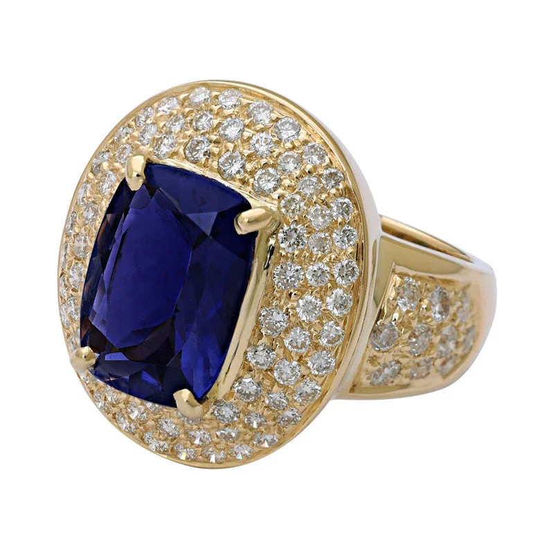 Ring-Iolite and Diamond