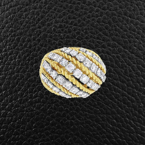 Gold & Diamond Domed Estate Ring