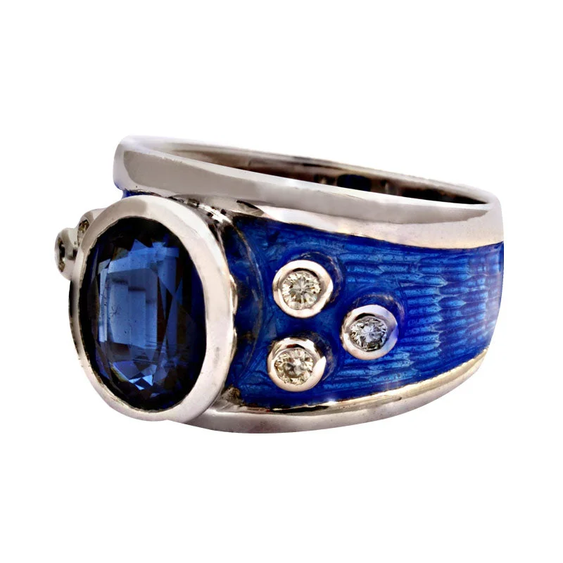 Ring-Kyanite and Diamond (Enamel)