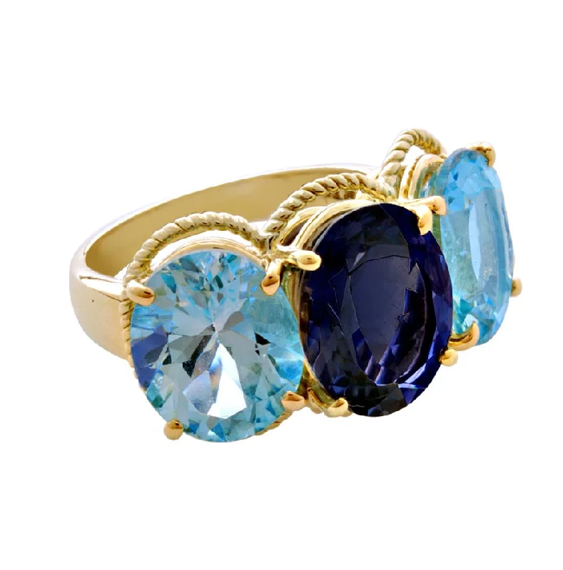 Ring-Blue Topaz and Iolite