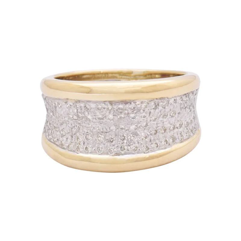 RING- DIAMOND IN SILVER AND 18K GOLD