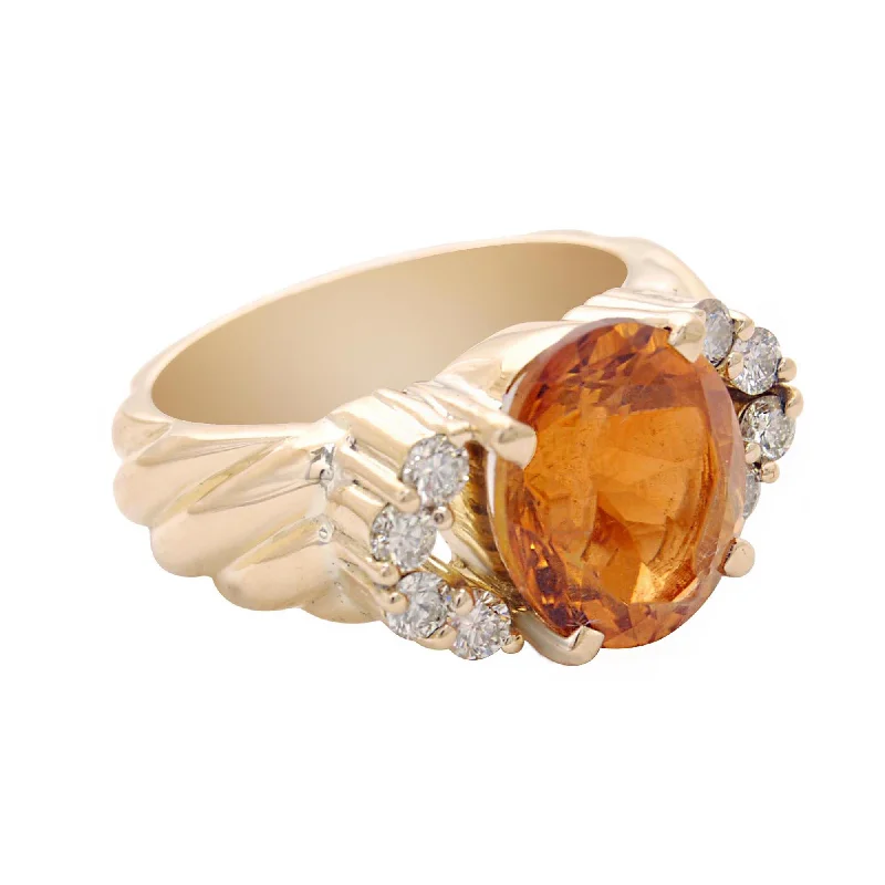 Ring-Citrine and Diamond