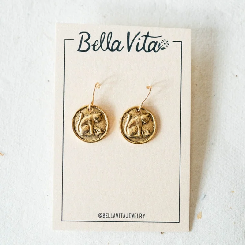 Bitty Buttons Cat Earring