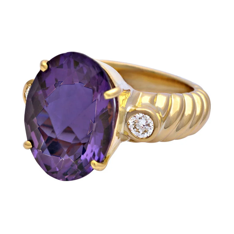 Ring-Amethyst and Diamond