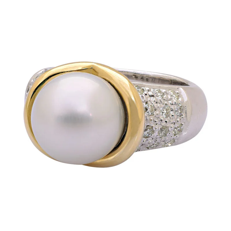 Ring-South Sea Pearl and Diamond