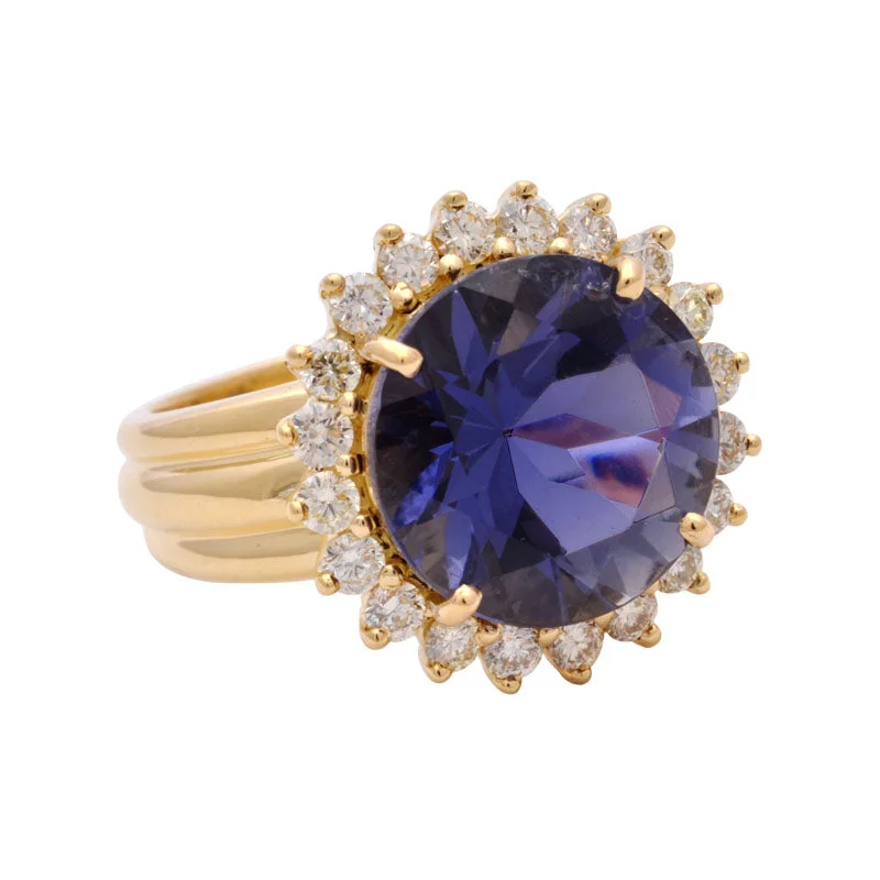 Ring-Iolite and Diamond