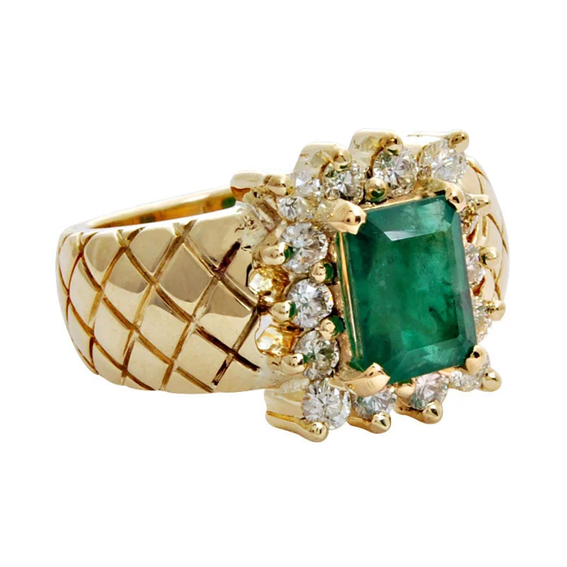 Ring-Emerald and Diamond