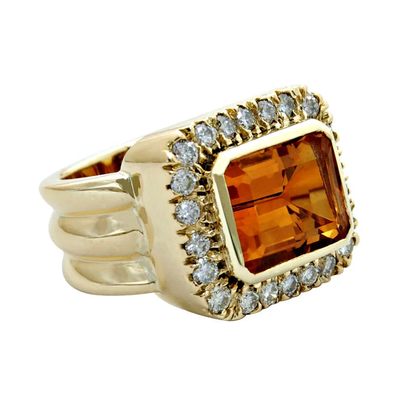 Ring-Citrine and Diamond