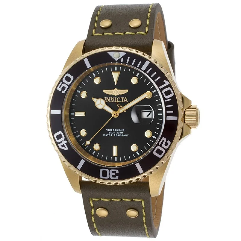 Invicta Men's 22075 Pro Diver Green Leather Watch