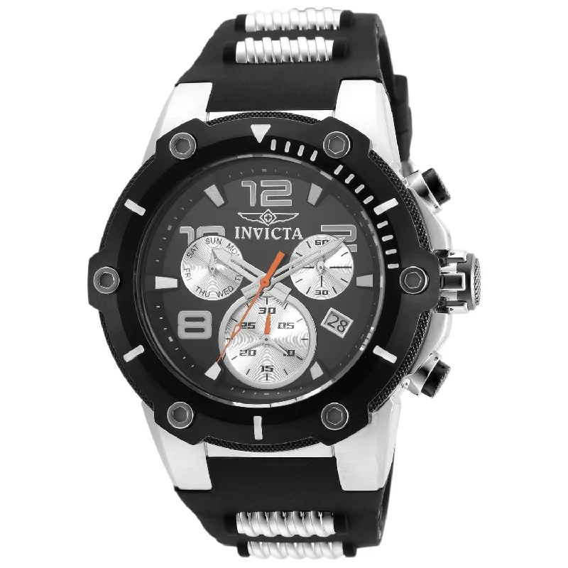 Invicta Men's 22235 Speedway Reserve Black and Silver Polyurethane and Stainless Steel Watch