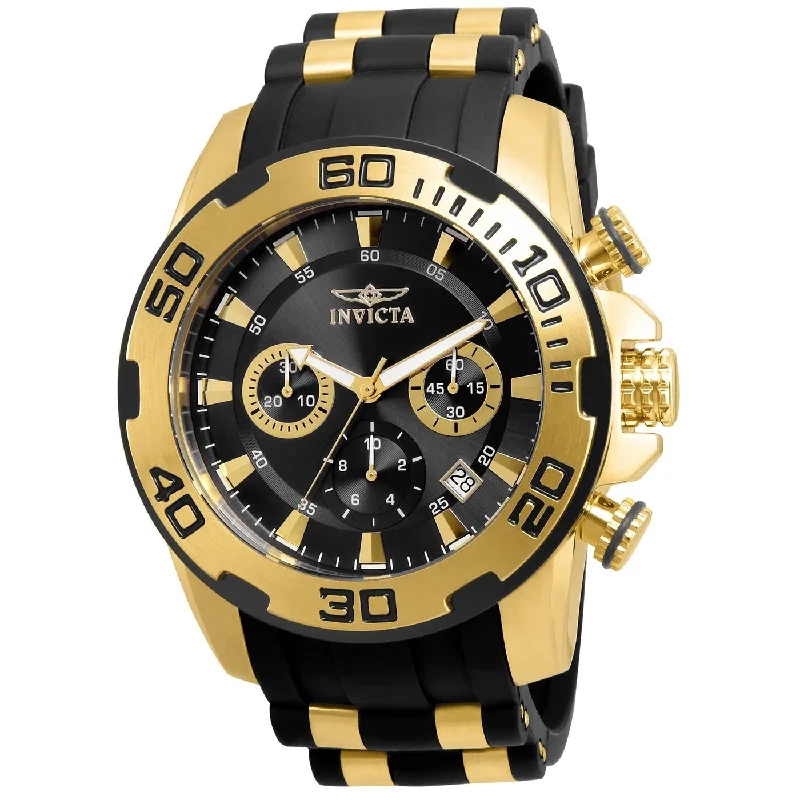 Invicta Men's 22312 Pro Diver Scuba Black and Gold-Tone Polyurethane and Stainless Steel Watch