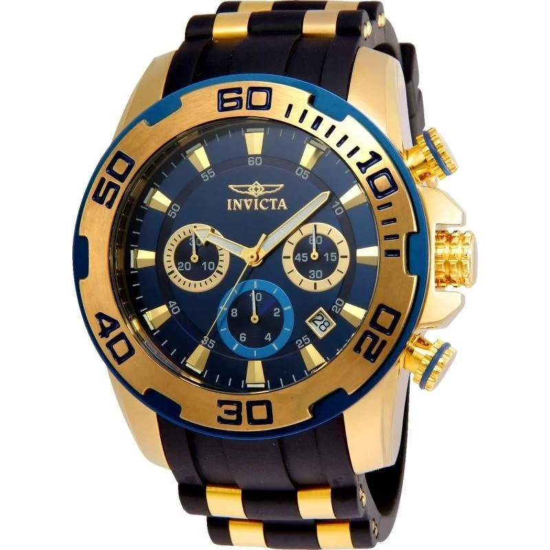 Invicta Men's 22341 Pro Diver Scuba Black and Gold-Tone Polyurethane and Stainless Steel Watch