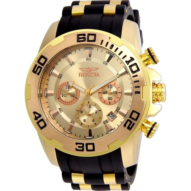 Invicta Men's 22342 Pro Diver Scuba  Black and Gold-Tone Polyurethane and Stainless Steel Watch