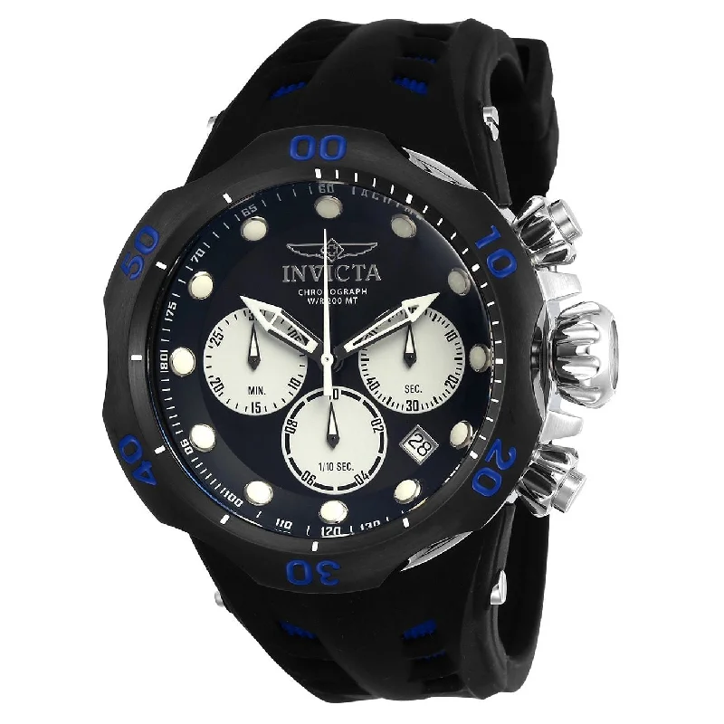 Invicta Men's 22350 Venom Reserve  Black and Blue Silicone Watch