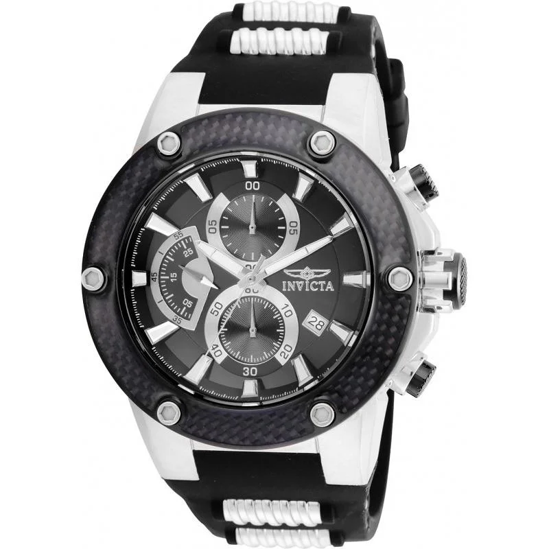 Invicta Men's 22400 Speedway Black and Silver Polyurethane and Stainless Steel Watch