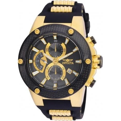 Invicta Men's 22401 Speedway Black and Gold-Tone Polyurethane and Stainless Steel Watch