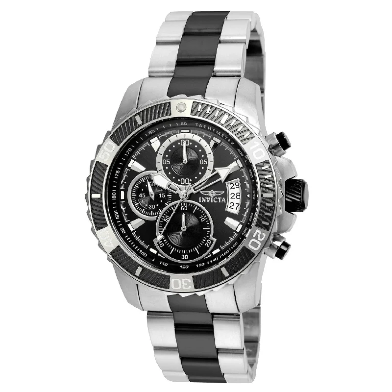 Invicta Men's 22416 Pro Diver Scuba Black and Silver Stainless Steel Watch