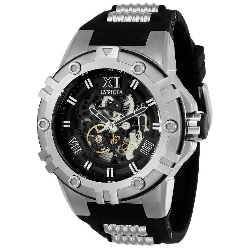 Invicta Men's 22551 Pro Diver Mechanical Black and Silver Polyurethane and Stainless Steel Watch