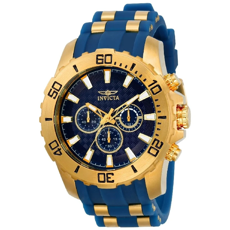 Invicta Men's 22556 Pro Diver Scuba Blue and Gold-Tone Polyurethane and Stainless Steel Watch