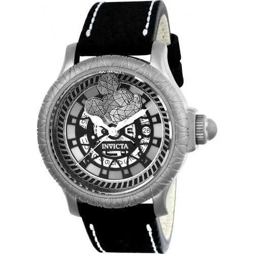 Invicta Men's 22739 Disney Mickey Mouse Black Leather Watch