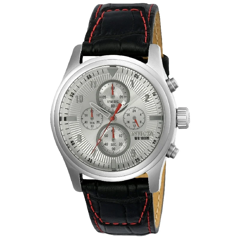 Invicta Men's 22976 Aviator Black and Red Leather Watch