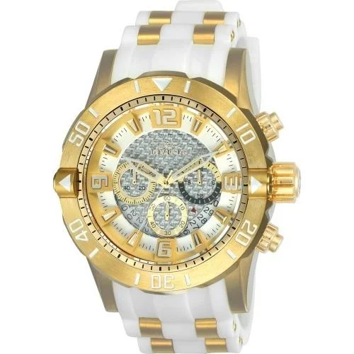 Invicta Men's 23699 Pro Diver Scuba White and GLD Ins Polyurethane and Stainless Steel Watch