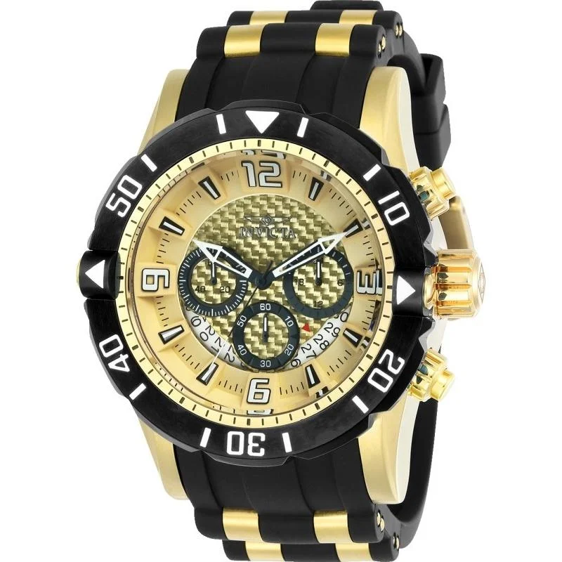 Invicta Men's 23705 Pro Diver Scuba Black and Gold-Tone Polyurethane and Stainless Steel Watch