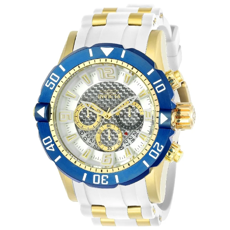 Invicta Men's 23706 Pro Diver Scuba White and GLD Ins Polyurethane and Stainless Steel Watch