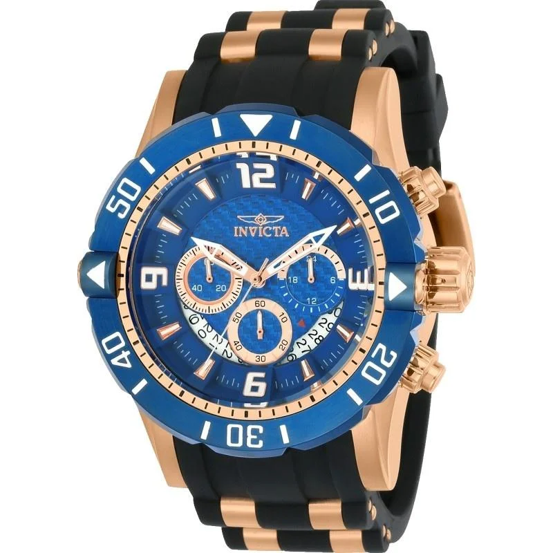 Invicta Men's 23713 Pro Diver Scuba  Black and Rose-Tone Polyurethane and Stainless Steel Watch