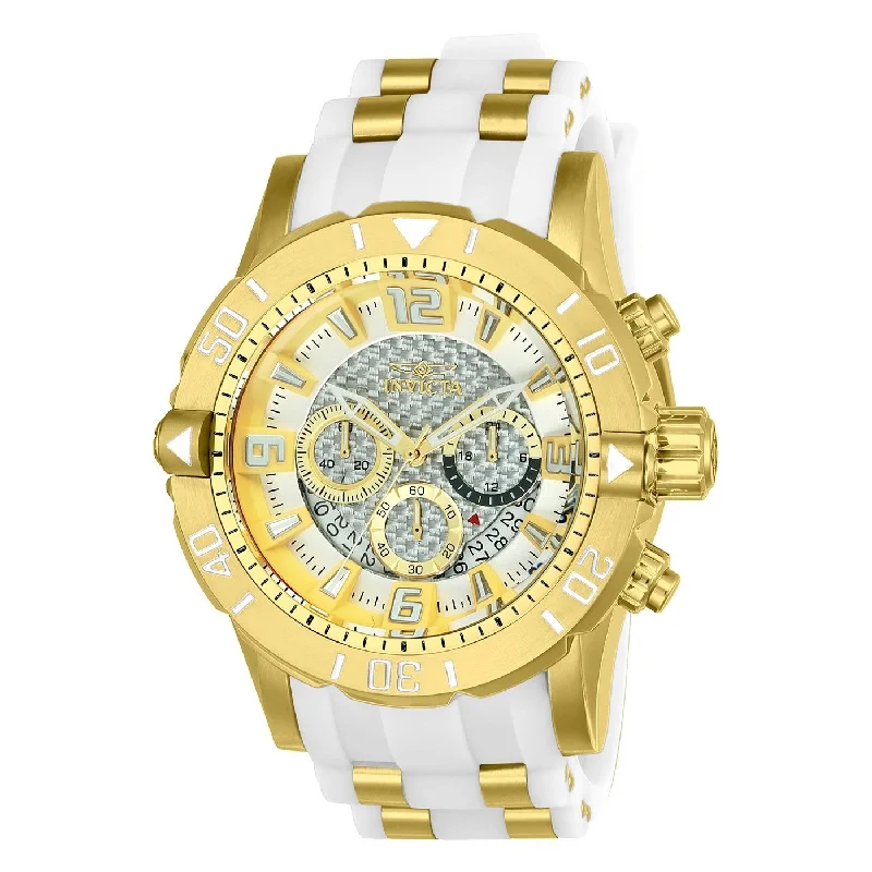 Invicta Men's 24164 Pro Diver White and GLD Ins Polyurethane and Stainless Steel Watch