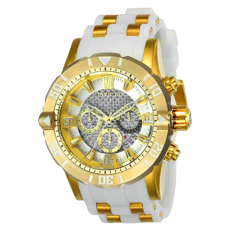 Invicta Men's 24168 Jason Taylor White and Gold inserts Polyurethane and Stainless Steel Watch