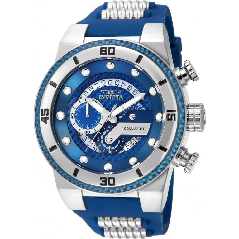 Invicta Men's 24223 S1 Rally Blue and Silver Polyurethane and Stainless Steel Watch