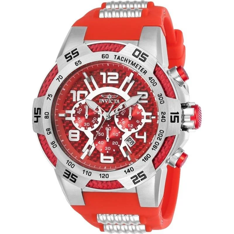 Invicta Men's 24230 Speedway Red and Silver Inserts Polyurethane and Stainless Steel Watch