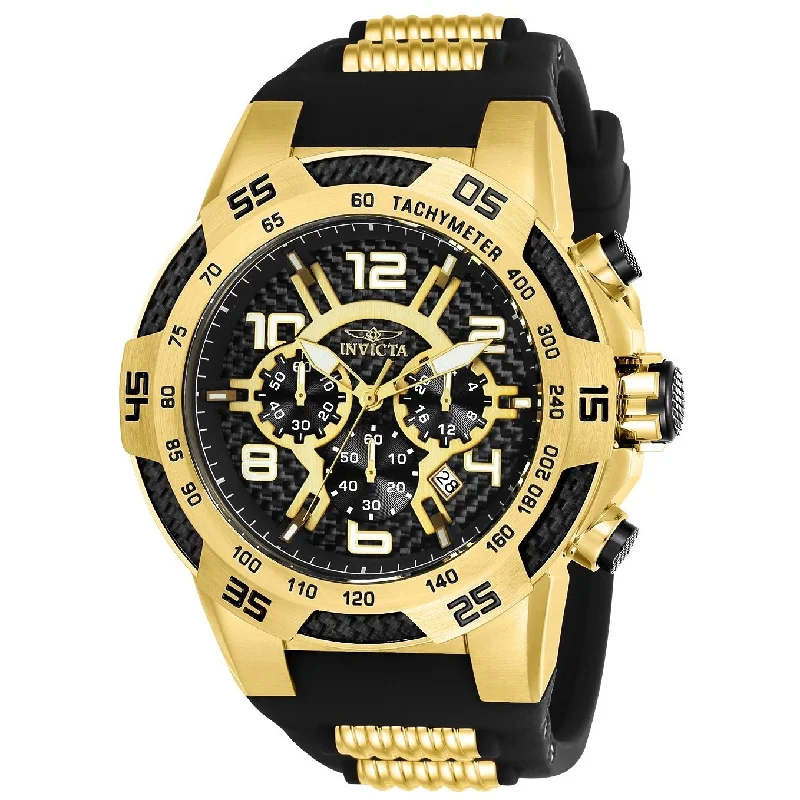 Invicta Men's 24233 Speedway Black and Gold-Tone Stainless Steel Watch