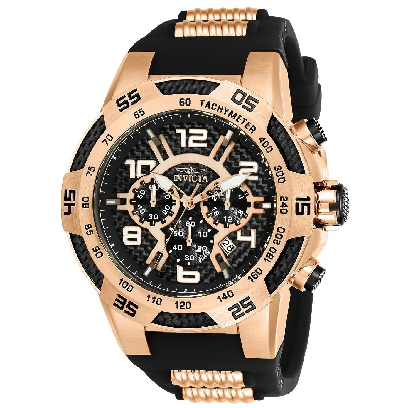 Invicta Men's 24234 Speedway Rose-Tone and Black Polyurethane and Stainless Steel Watch