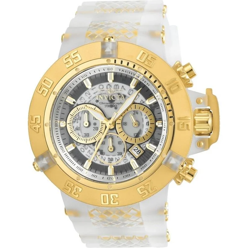 Invicta Men's 24361 Subaqua Anatomic White and GLD Ins Silicone Watch