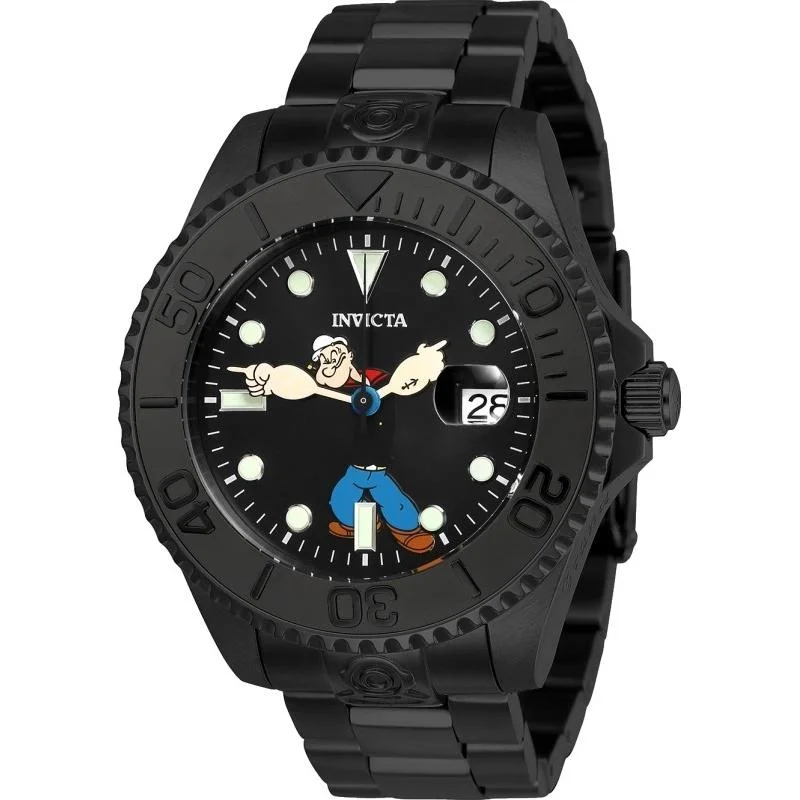 Invicta Men's 24471 Character Popeye Automatic Black Stainless Steel Watch