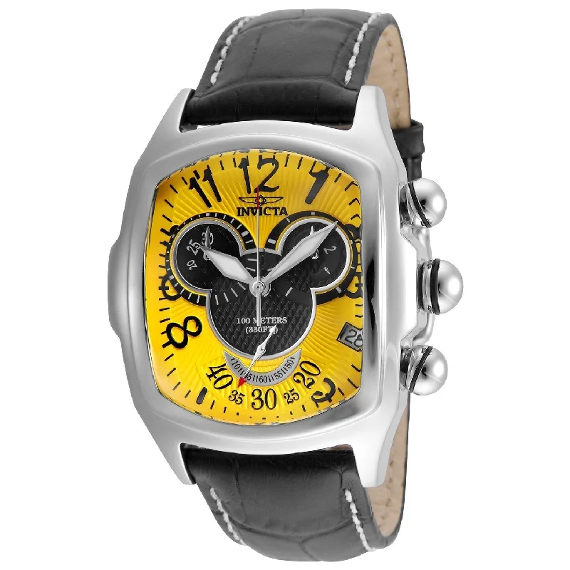 Invicta Men's 24524 Disney Mickey Mouse Black Leather Watch