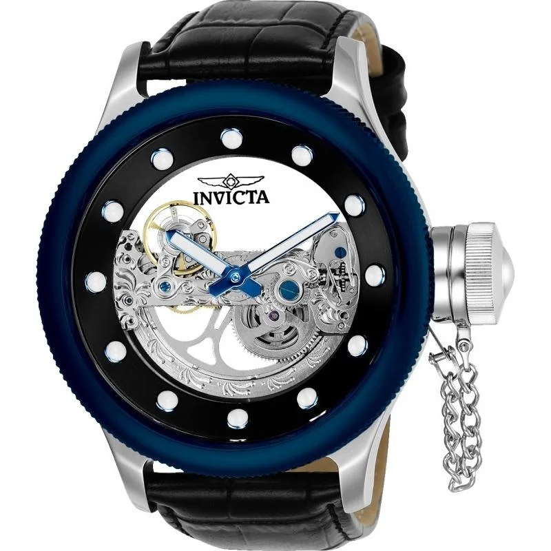 Invicta Men's 24596 Russian Diver Automatic Black Leather Watch