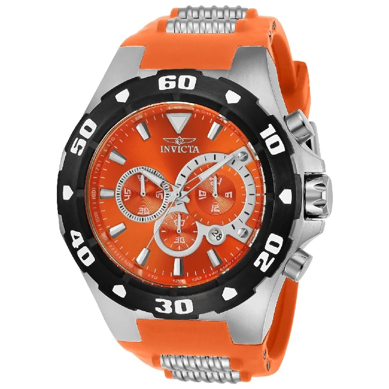 Invicta Men's 24680 Pro Diver Orange and Silver Polyurethane and Stainless Steel Watch