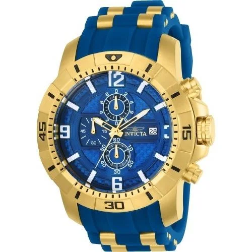 Invicta Men's 24966 Pro Diver Blue and Gold-Tone Polyurethane and Stainless Steel Watch