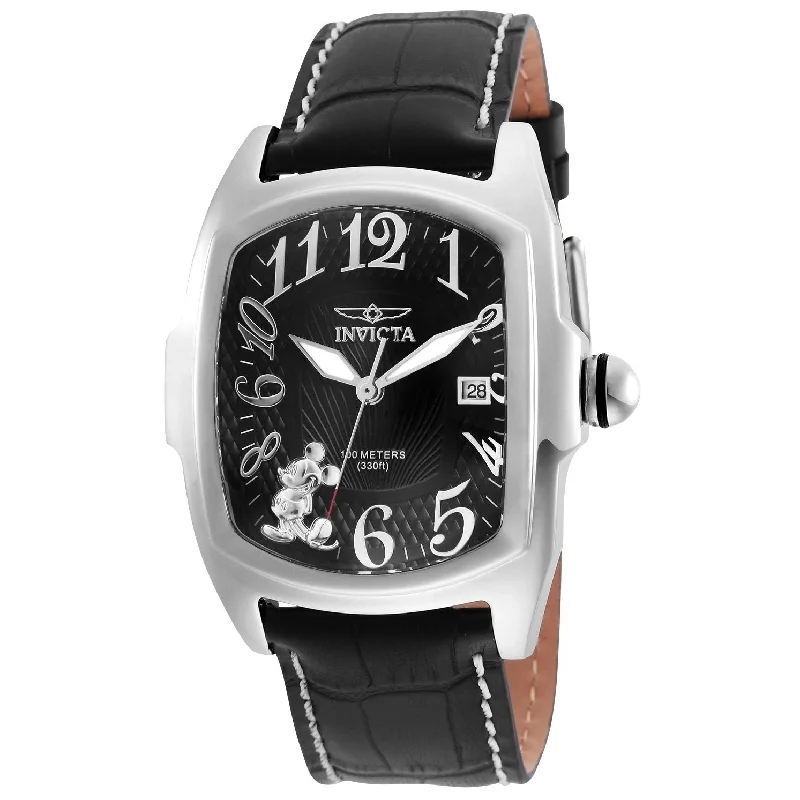 Invicta Men's 25022 Disney Mickey Mouse Black Leather Watch