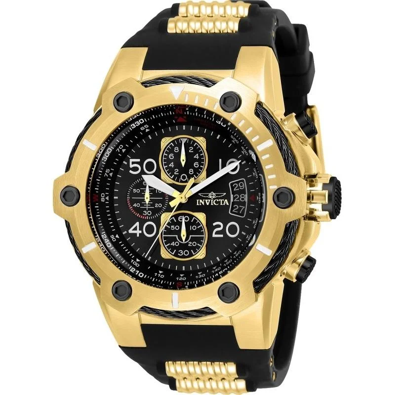 Invicta Men's 25468 Bolt Black and Gold-Tone Polyurethane and Stainless Steel Watch