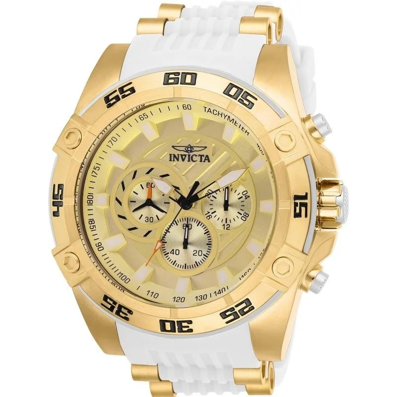 Invicta Men's 25510 Speedway White and Gold-Tone Inserts Stainless Steel Watch