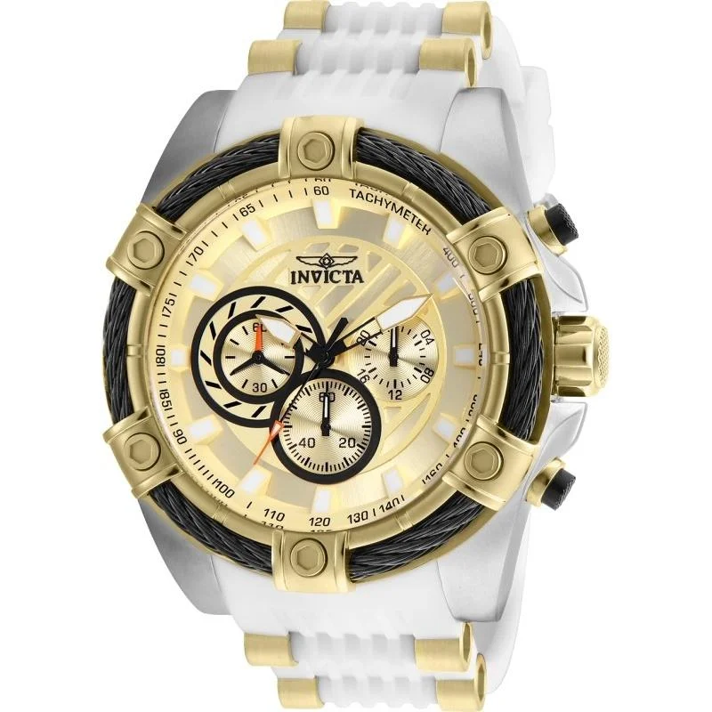 Invicta Men's 25528 Bolt White and Gold-Tone Inserts Polyurethane and Stainless Steel Watch