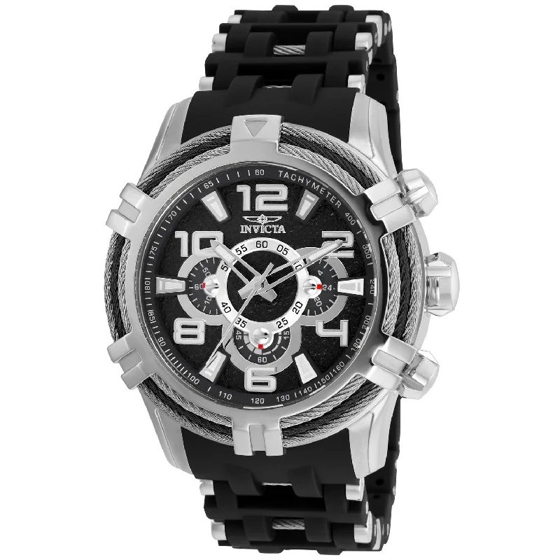 Invicta Men's 25553 Bolt Black and Silver Polyurethane and Stainless Steel Watch