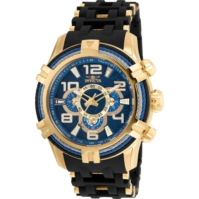 Invicta Men's 25556 Bolt Black and Gold-Tone Polyurethane and Stainless Steel Watch