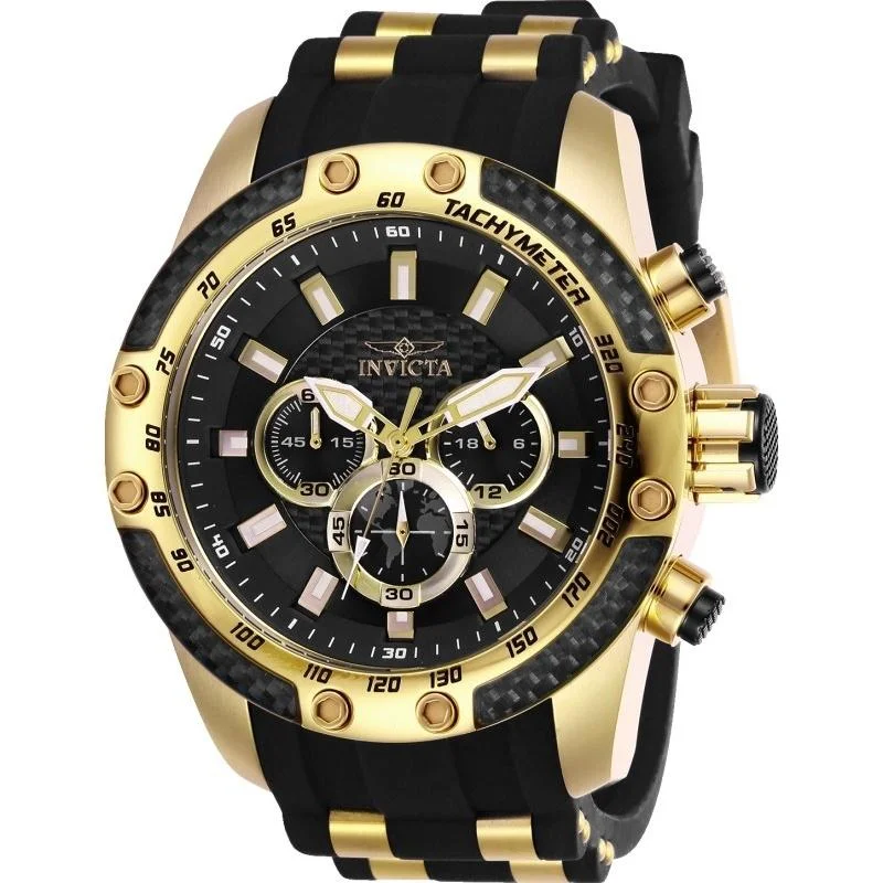 Invicta Men's 25940 Speedway Scuba Black and Gold-Tone Polyurethane Watch