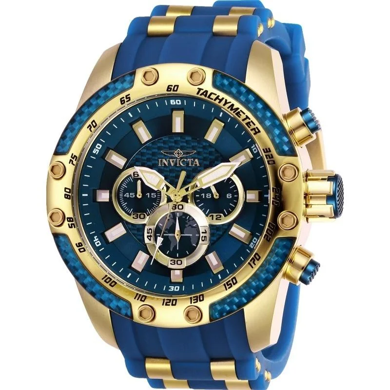 Invicta Men's 25941 Speedway Scuba Blue and Gold-Tone Polyurethane Watch