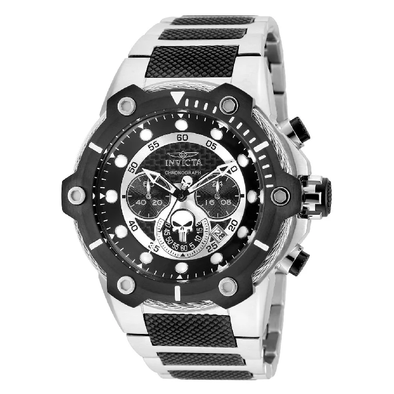 Invicta Men's 25983 Marvel Punisher Black and Silver Stainless Steel Watch